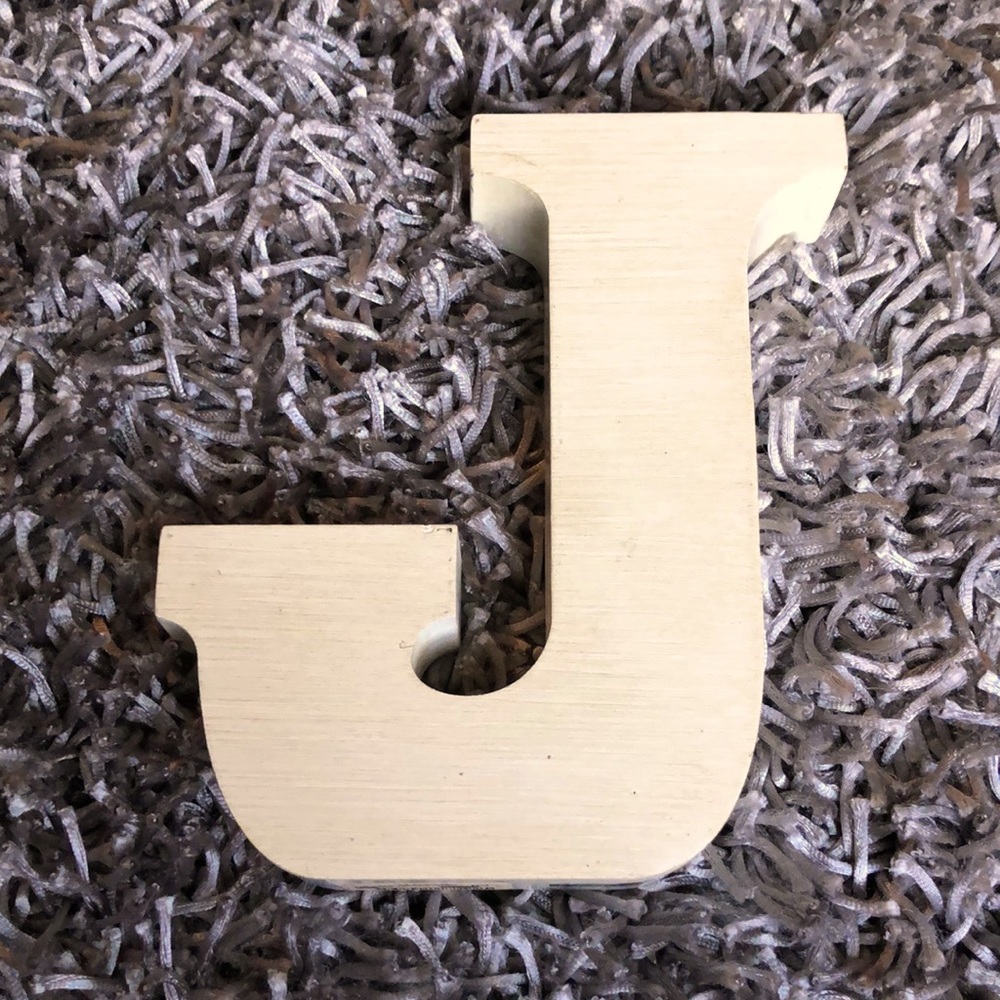 NWT letter j wooden shelf accent